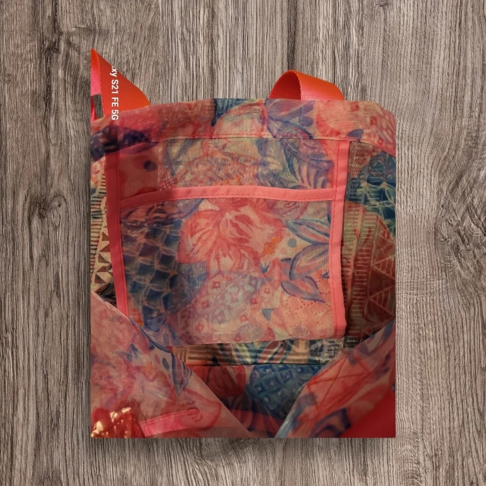 Lilly Pulitzer Floral Mesh Tote Bag with Inside Pocket, NWOT - Picture 5 of 5